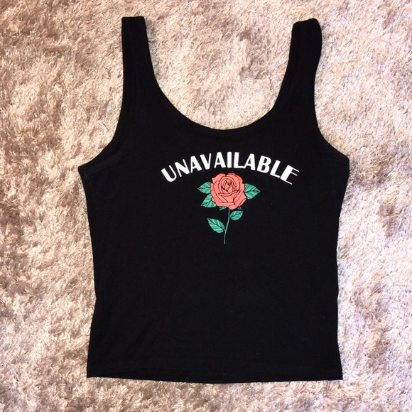 H&M Tops - H&M black graphic rose tank top